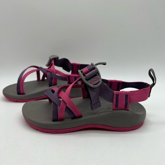 CHACO GIRLS STRAPPY SANDALS SIZE 1 PINK & PURPLE STRAPS - Picture 3 of 13